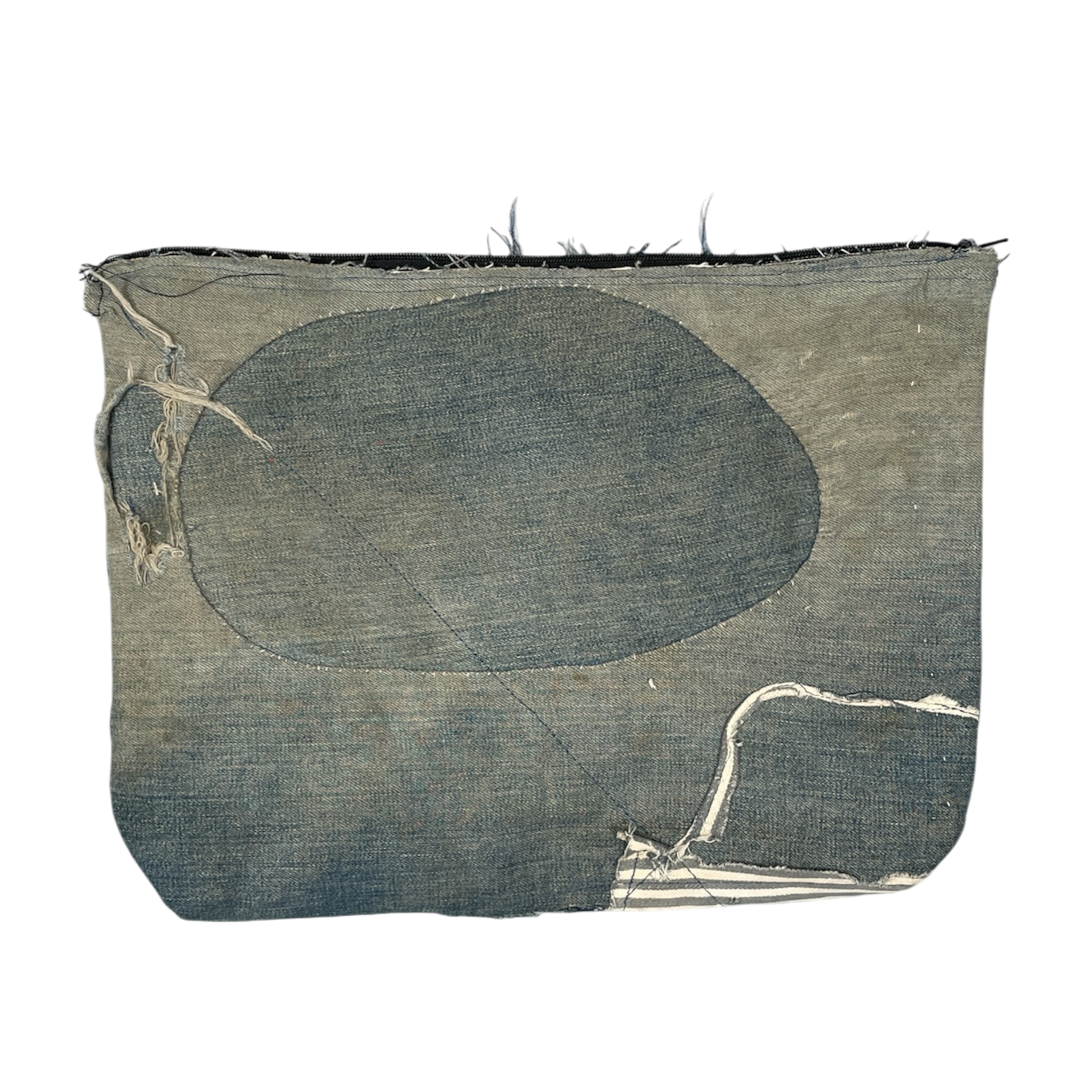 Repaired denim laptop case