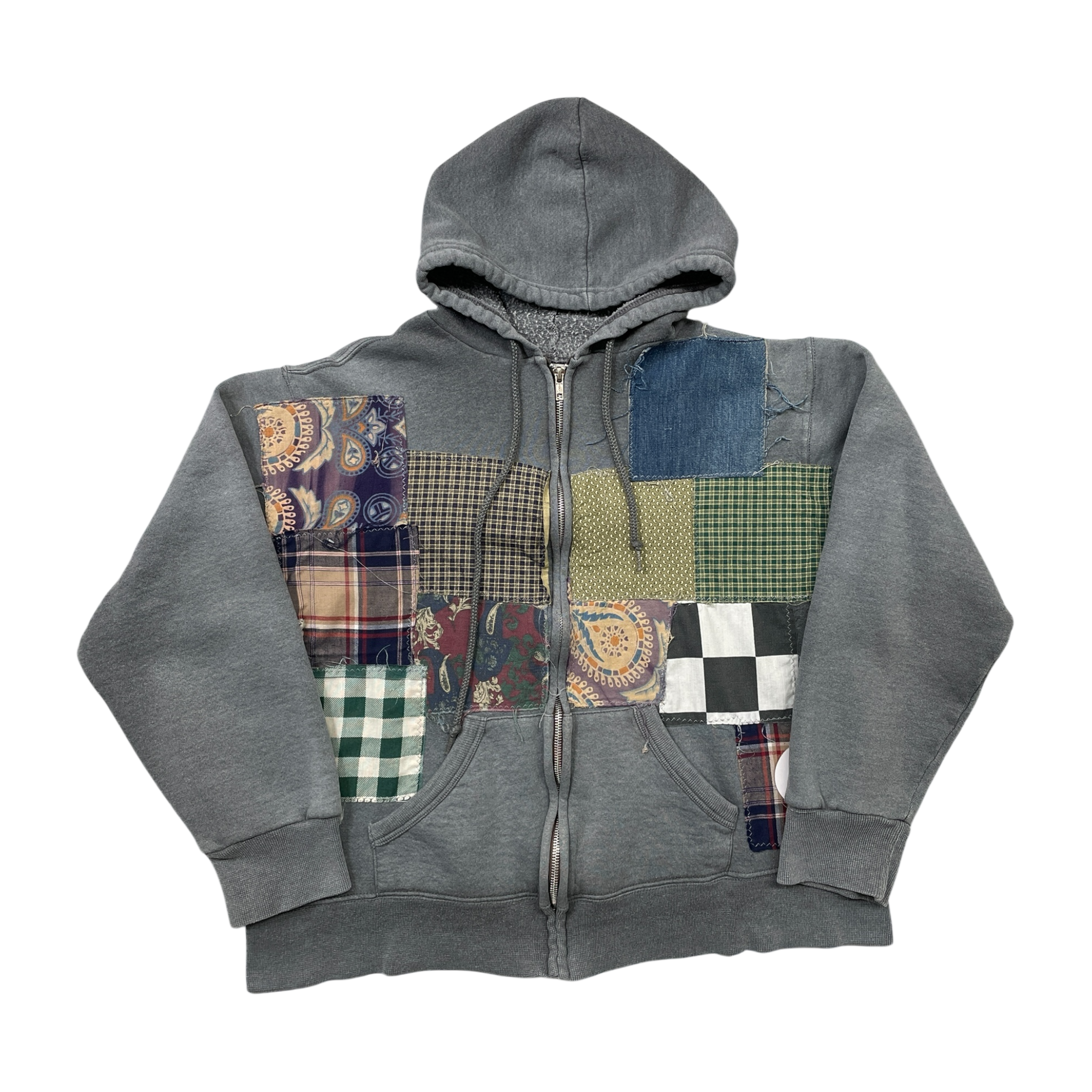 Patchwork zip up jacket