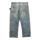 Big patch repaired carpenter denim