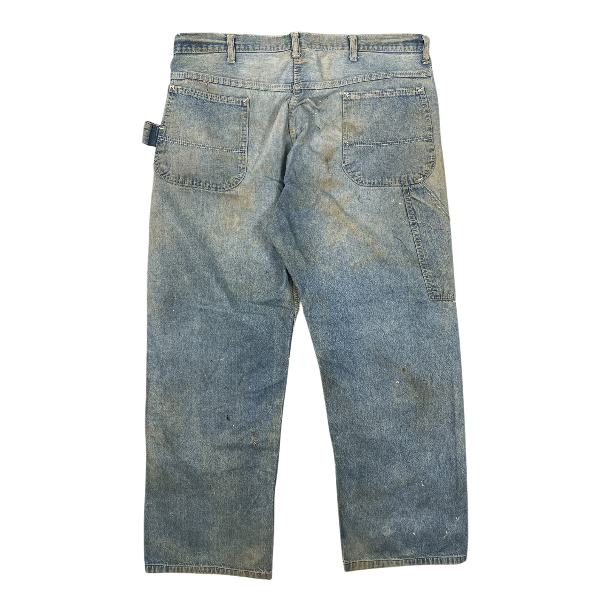 Big patch repaired carpenter denim