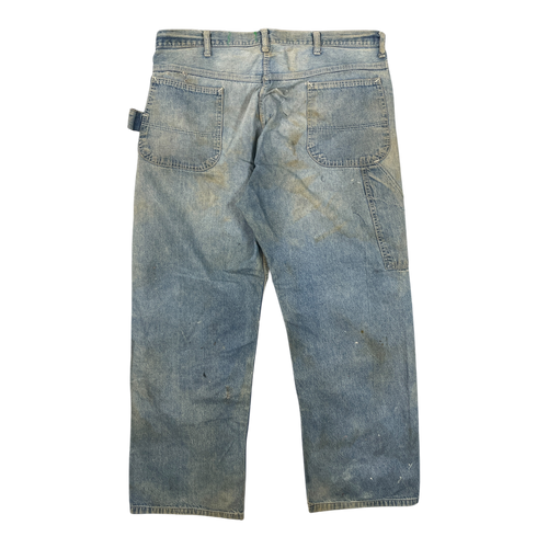 Big patch repaired carpenter denim