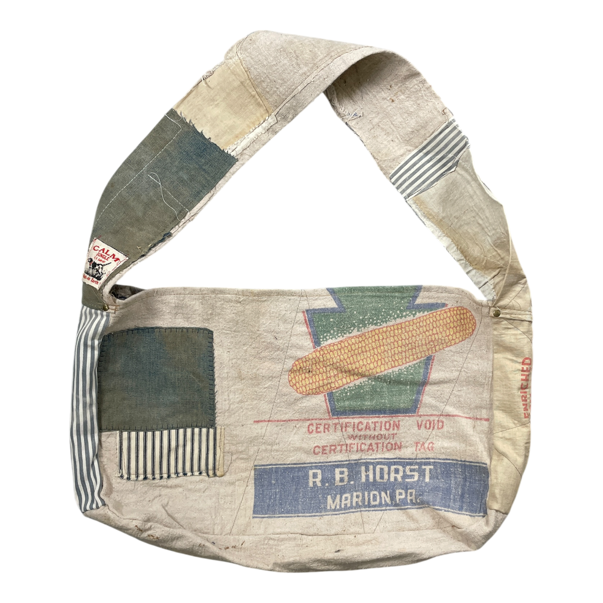 Patchwork newspaper bag
