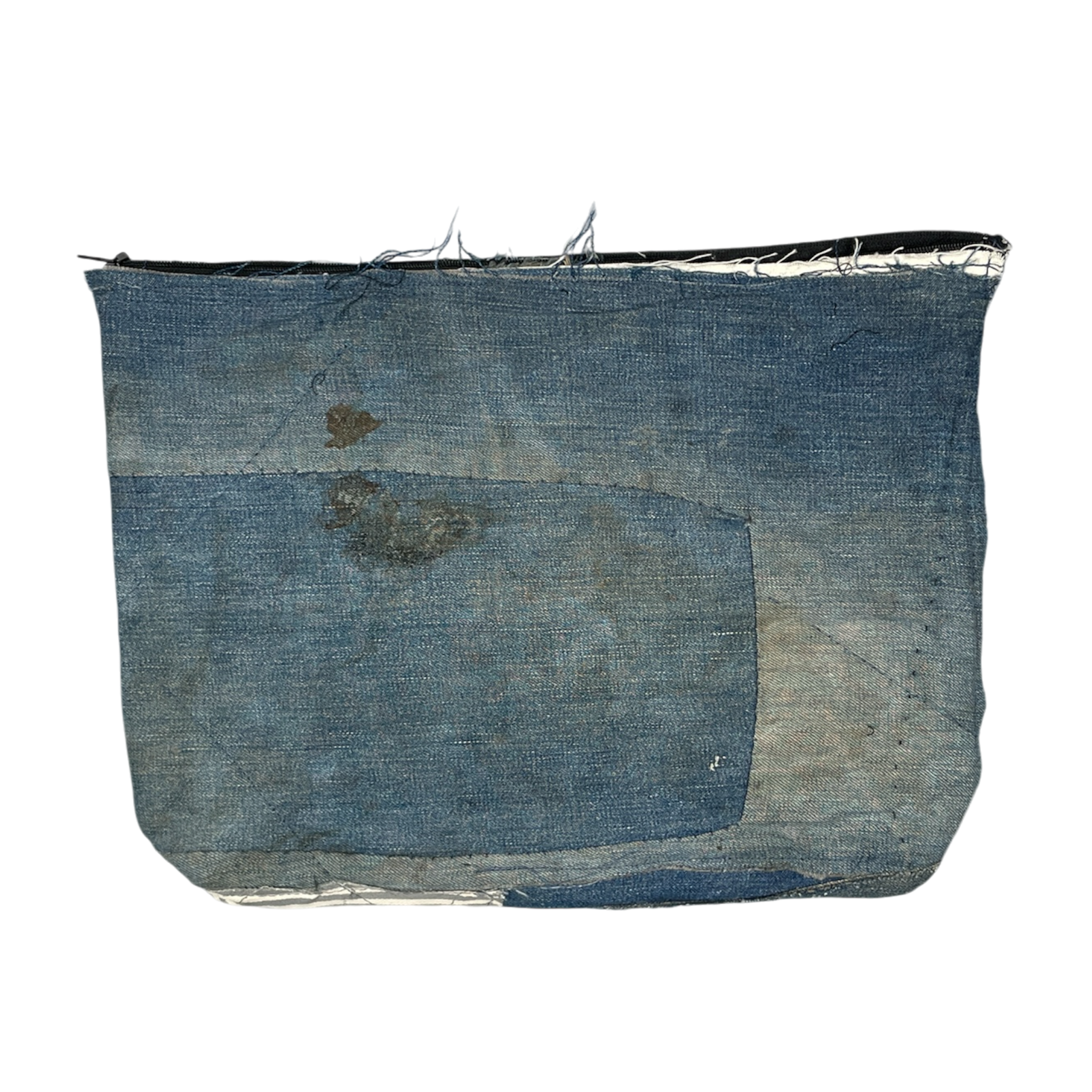 Repaired denim laptop case